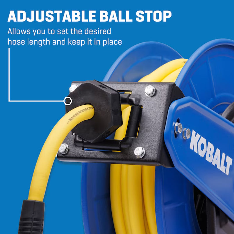 Retractable Hose Reel with 3/8-In X 50-Ft Hybrid Hose