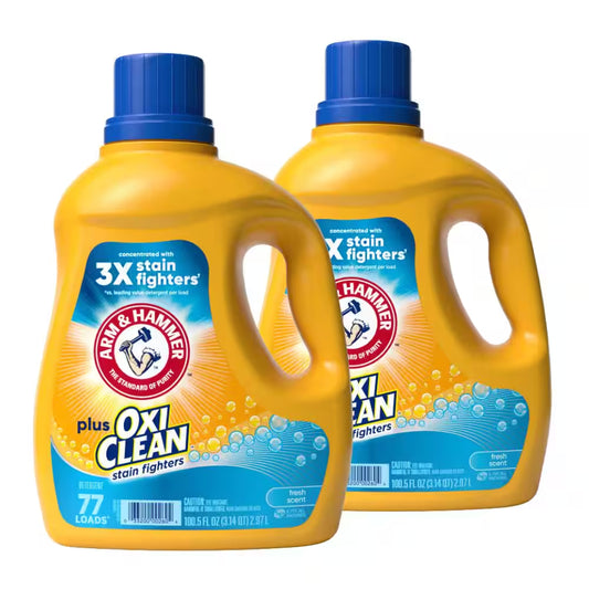 Fresh Scent plus Oxiclean Liquid Laundry Detergent ,77-Loads, 100.5 Fl.Oz., 2-Pack