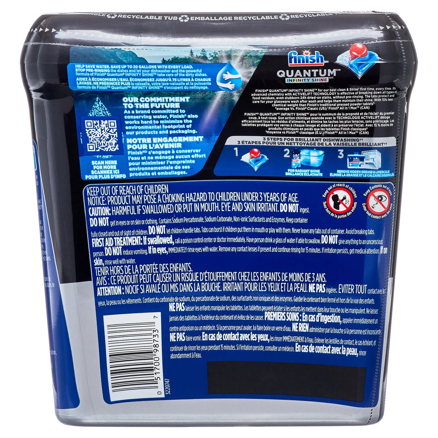 Quantum Infinity Shine 70Ct, Dishwasher Detergent Tabs