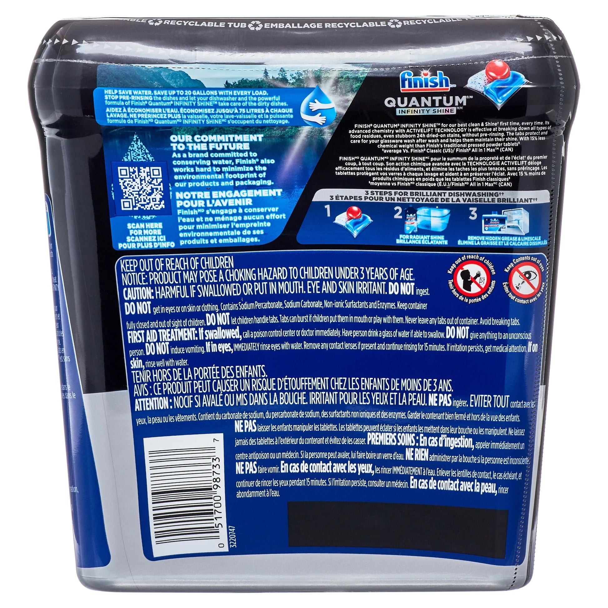 Quantum Infinity Shine 70Ct, Dishwasher Detergent Tabs