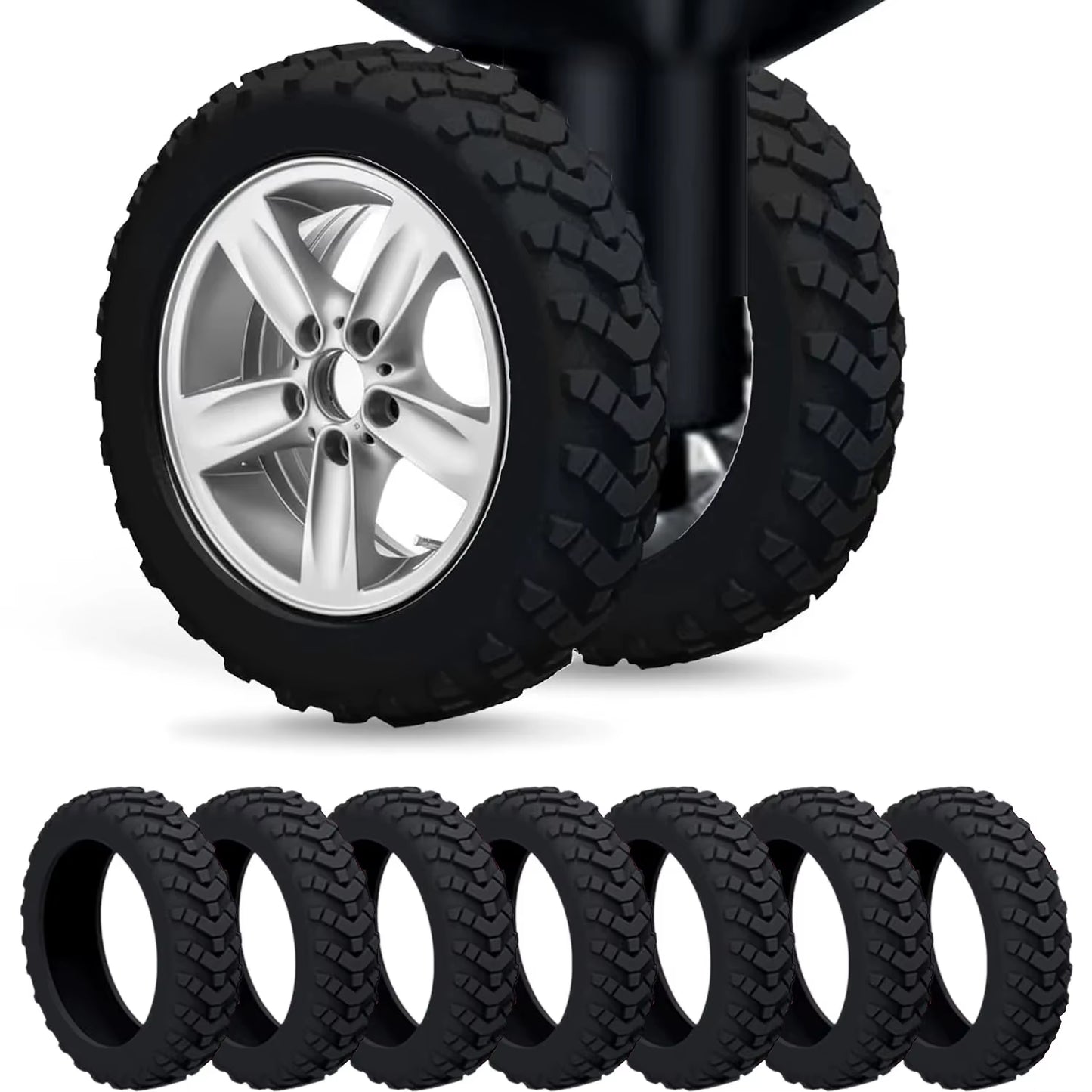 1/24Pcs Thicken Texture Silicone Wheels Protector for Luggage Reduce Noise Travel Luggage Wheels Cover Luggage Accessories