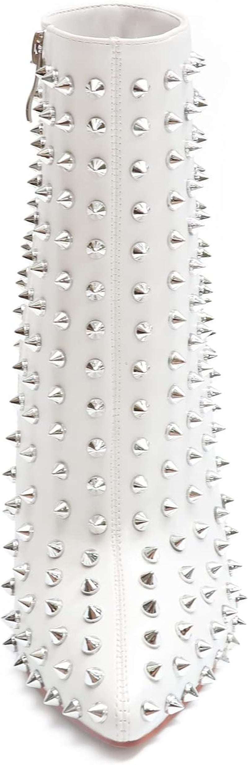 Women'S Rhinestone Ankle Boots with Rivets Closed Pointed Toe Stilettos Autumn Warm Dress Booties