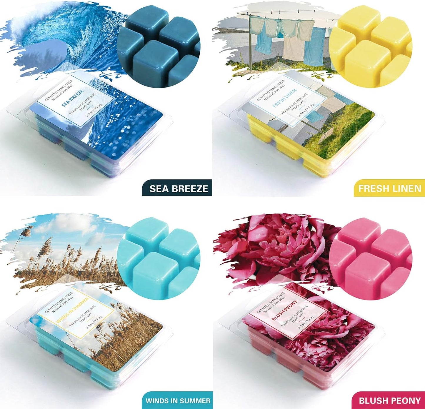 Wax Melts Cubes, Scented Wax Melts Gift Set for Warmer