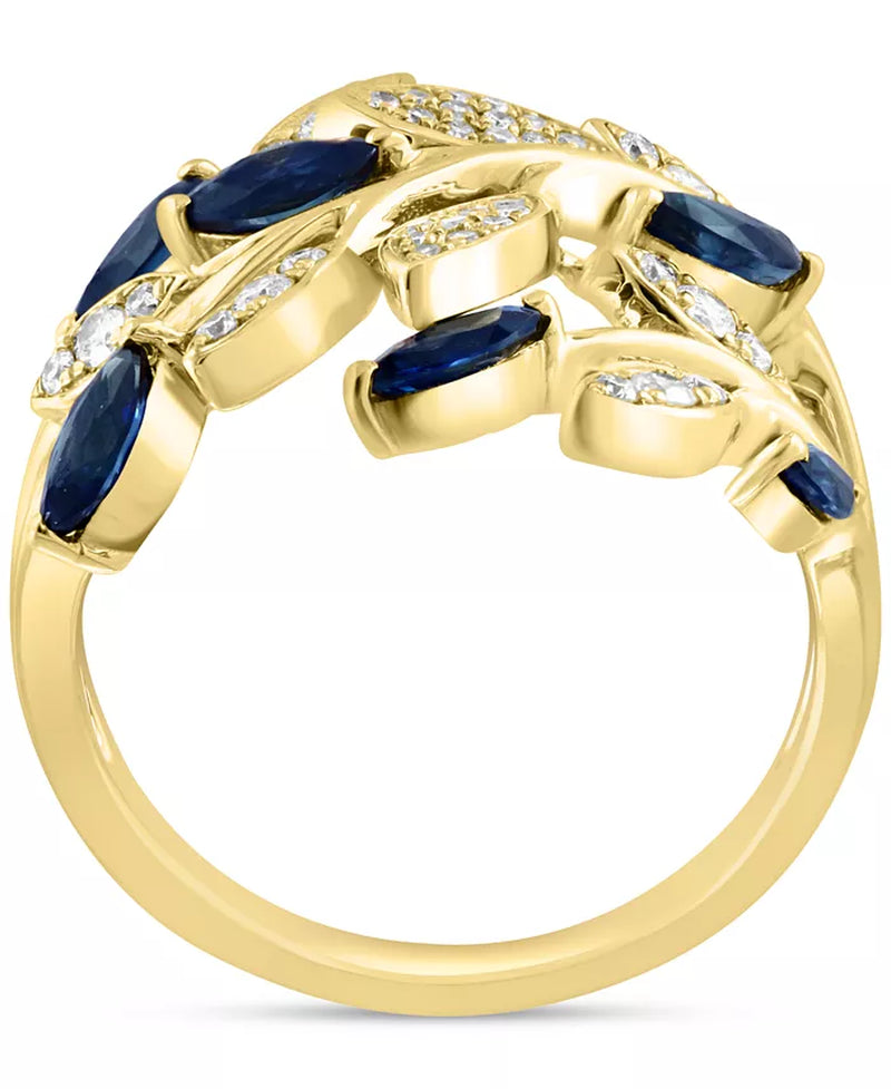 EFFY® Sapphire (3/4 Ct. T.W.) & Diamond (1/4 Ct. T.W.) Vine Ring in 14K Gold