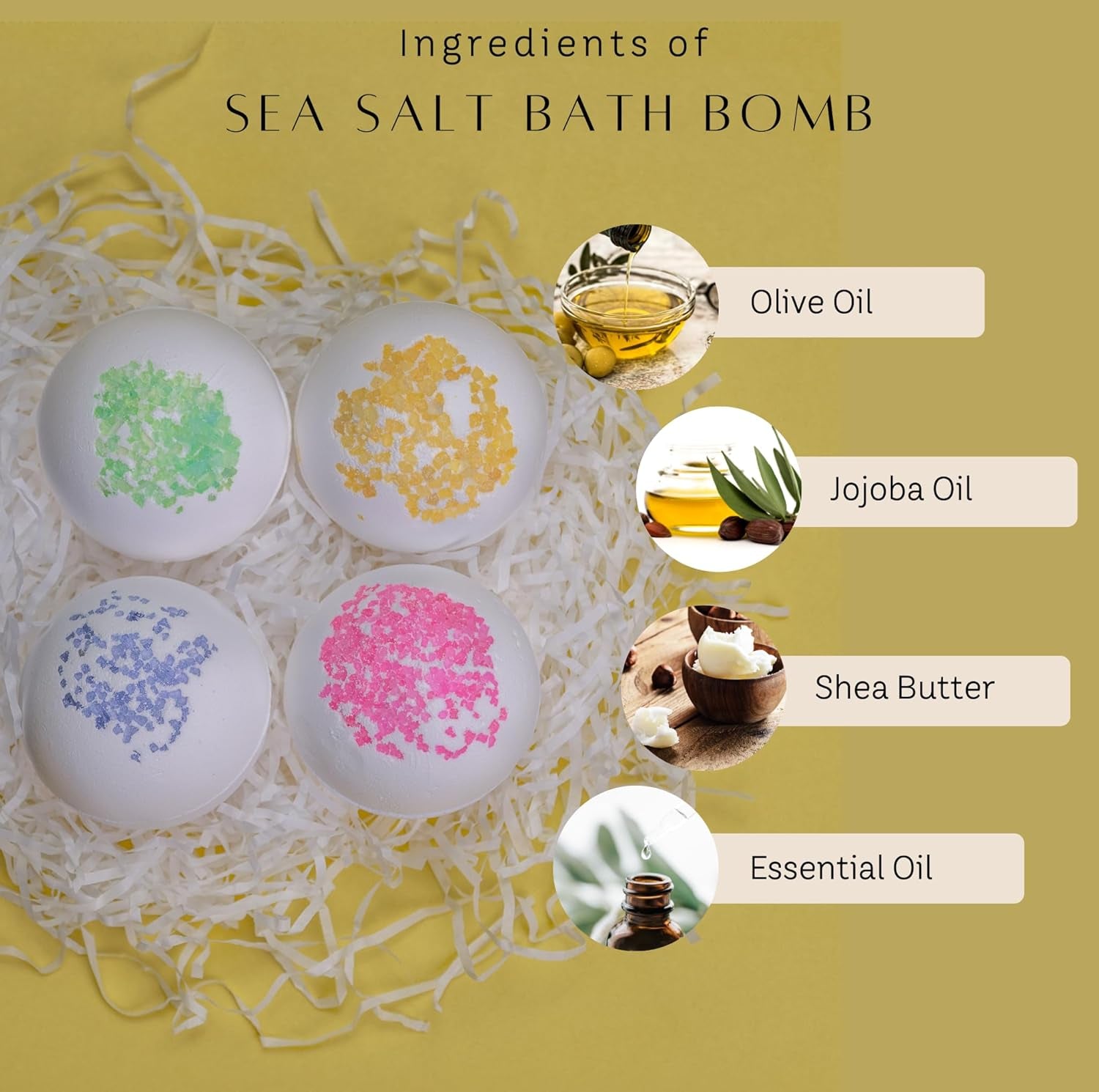 Gemstone Soap & Bath Bomb Set- Relaxing Spa Gift for Women- Mothers Day Gift Set- 4 Decorative Scented Rock Soap with Crystals and 4 Fizzy Bath Bomb- with Natural Ingredients & Essential Oil