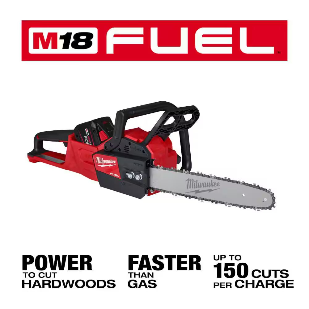 M18 FUEL 8 In. 18V Lithium-Ion Brushless Electric Battery Chainsaw HATCHET W/M18 FUEL 16 In. Chainsaw Kit (2-Tool)
