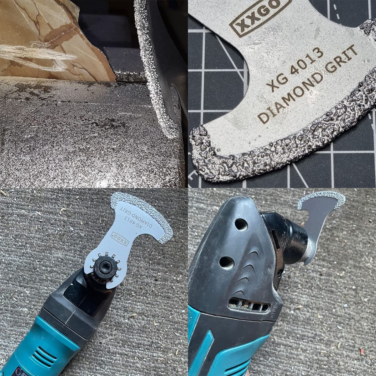4 Pcs Diamond Oscillating Multi Tool Blades for Removing Grit Grout XG4202S