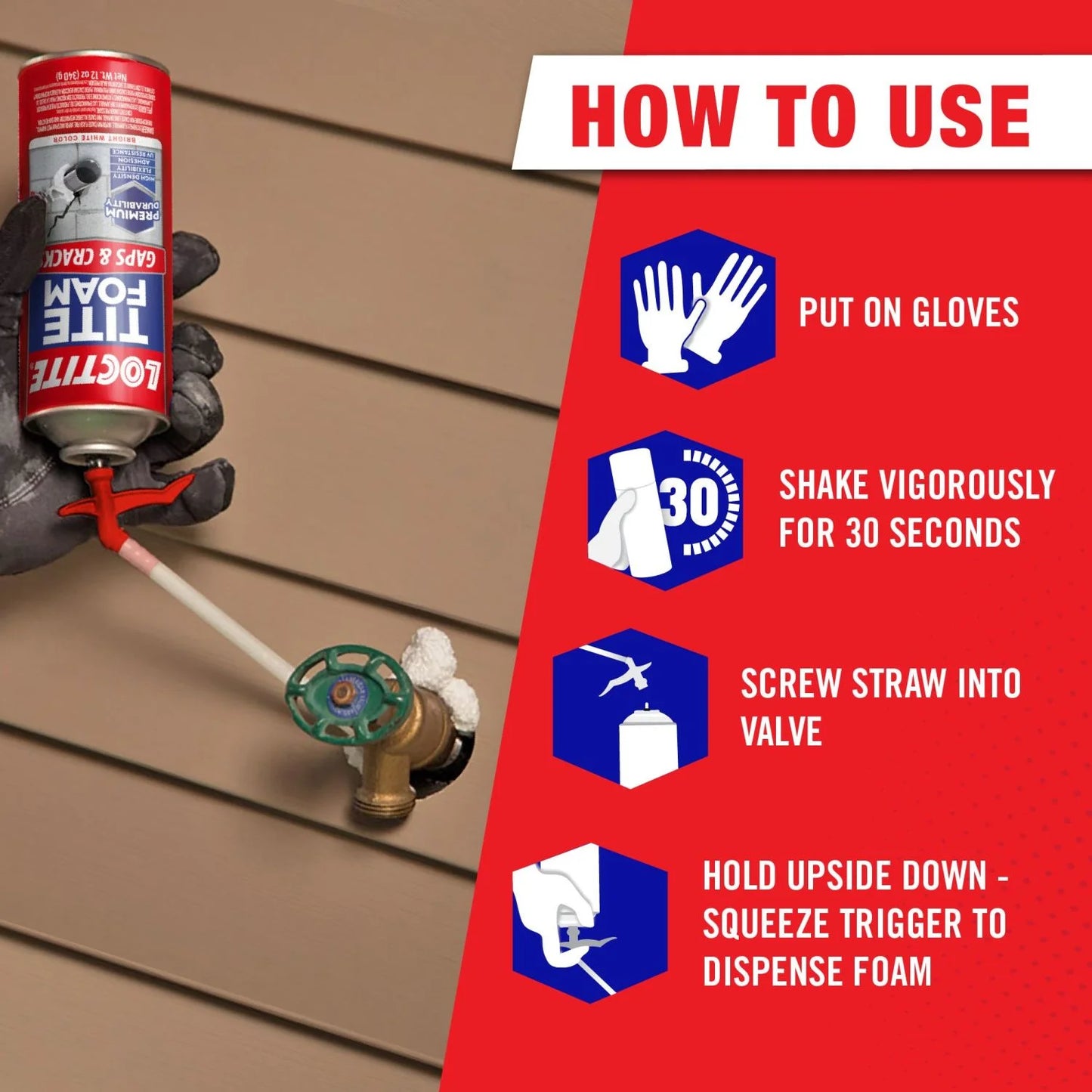 Tite Foam Insulating Foam Sealant Gaps & Cracks, Pack of 1, White 12 Oz Can