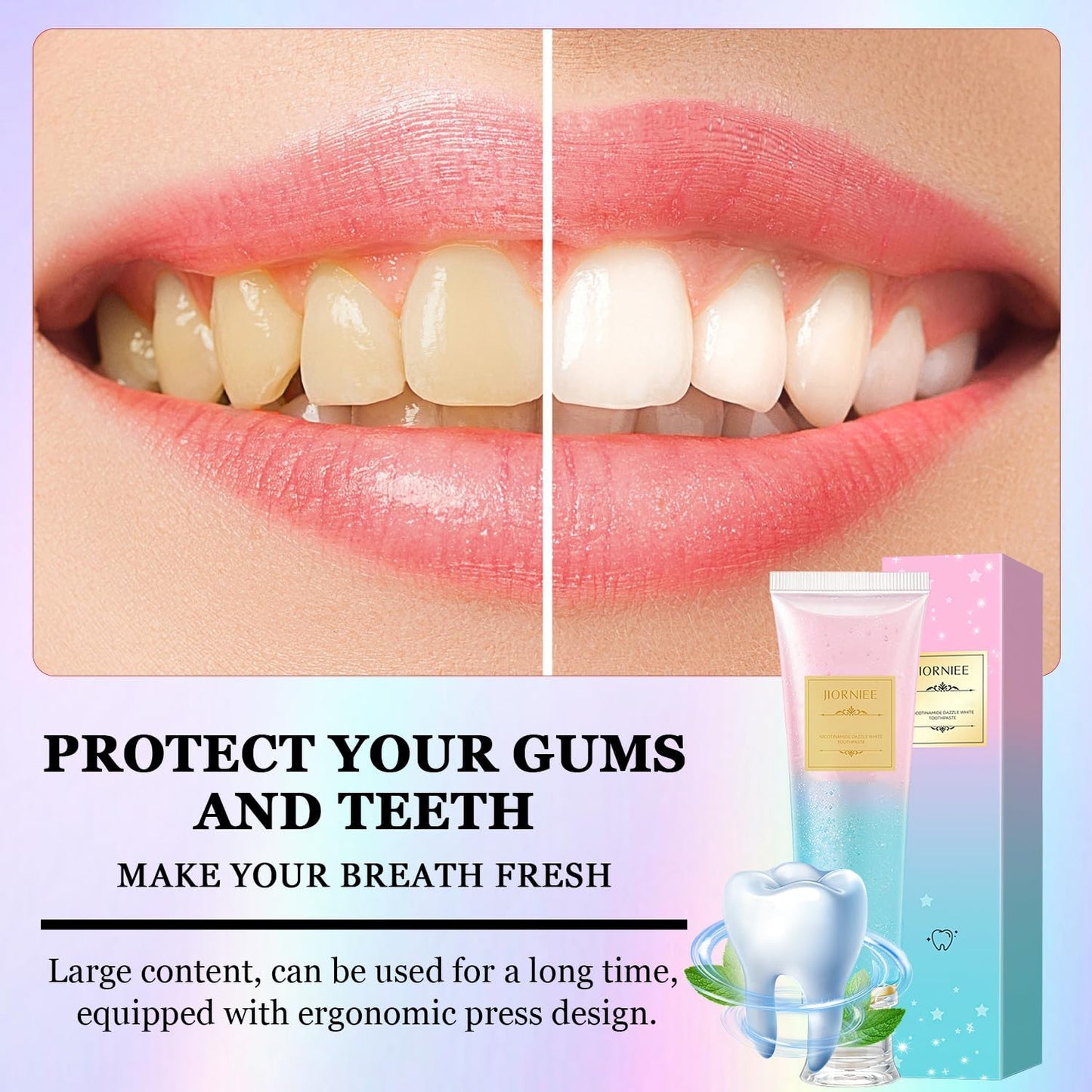 2PCS Niacinamide Toothpaste, Niacinamide Whitening Toothpaste, Niacinamides Intensive Whitening Toothpastes, Fresh Breath, Remove Tooth Stains