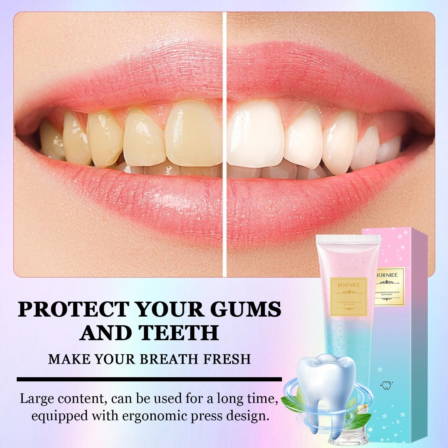 2PCS Niacinamide Toothpaste, Niacinamide Whitening Toothpaste, Niacinamides Intensive Whitening Toothpastes, Fresh Breath, Remove Tooth Stains