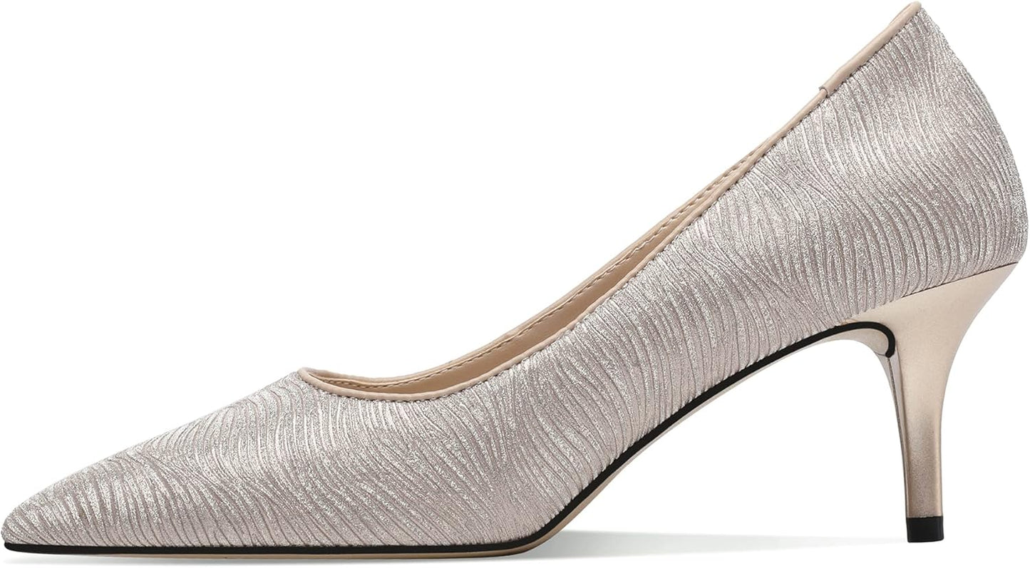 2.6 Inch Stiletto Pointed Toe Pumps Party Wedding Dressy Mid Heels Shoes
