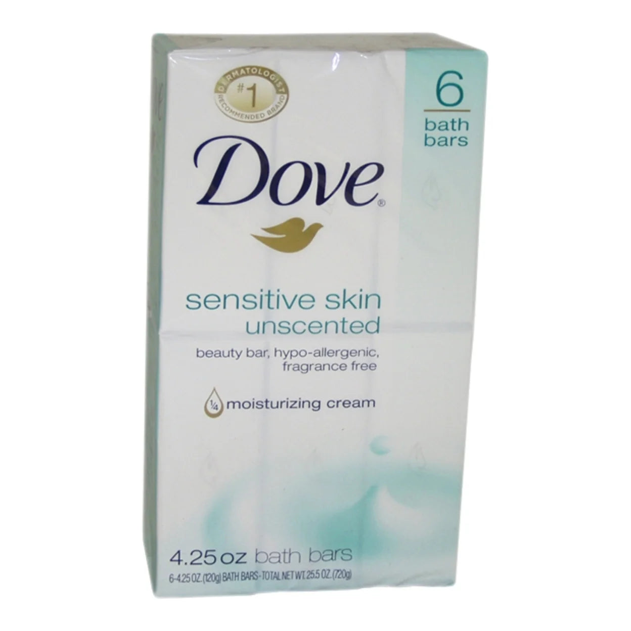 Beauty Bar More Moisturizing than Bar Soap Sensitive Skin with Gentle Cleanser for Softer Skin, Fragrance-Free, Hypoallergenic Beauty Bar 3.75 Oz, 6 Bars