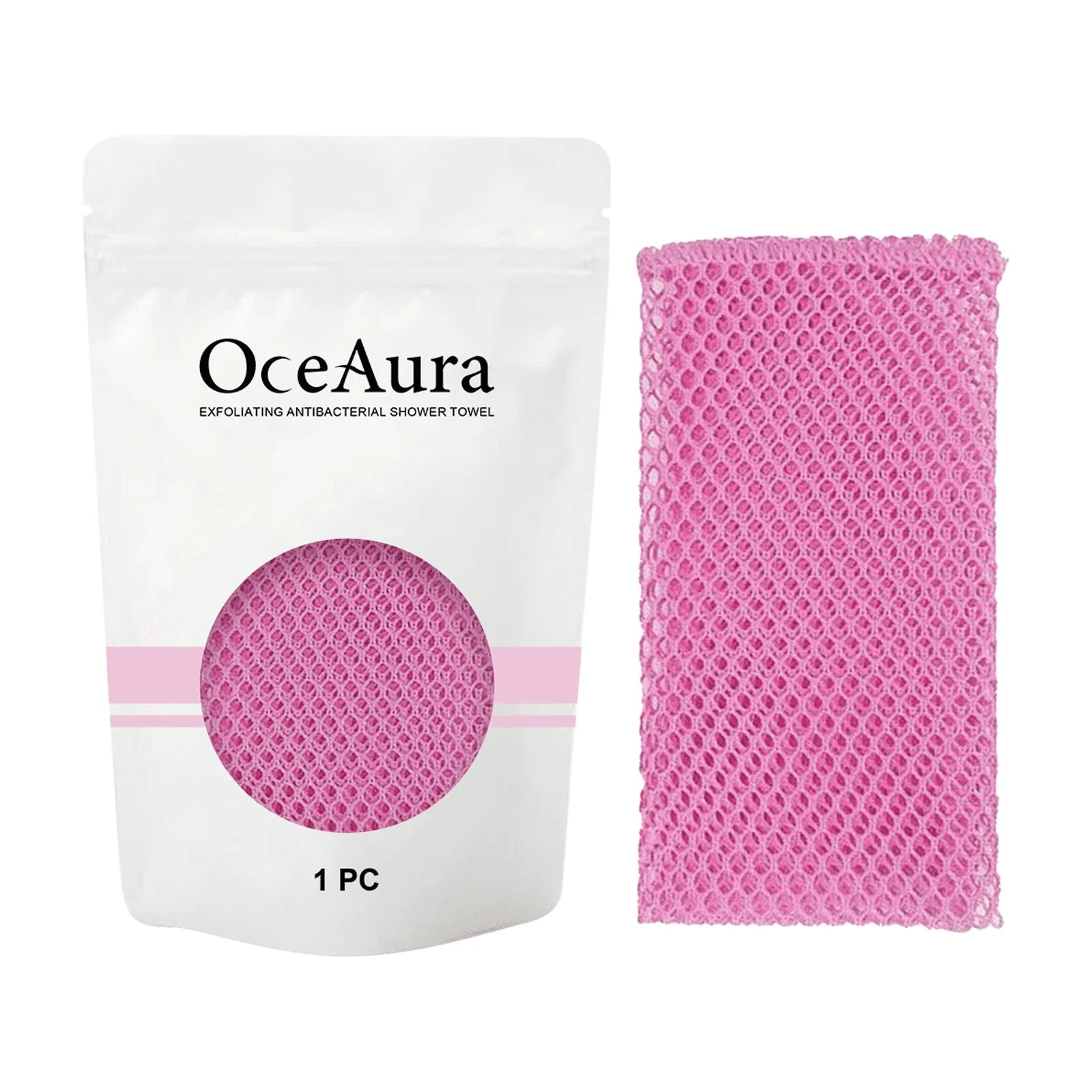 Exfoliating Back Scrubber Bath Gloves, Exfoliating Shower Towel for Body Scrub, Back Cleaner Wash Gloves to Remove Dead Skin (Pink)