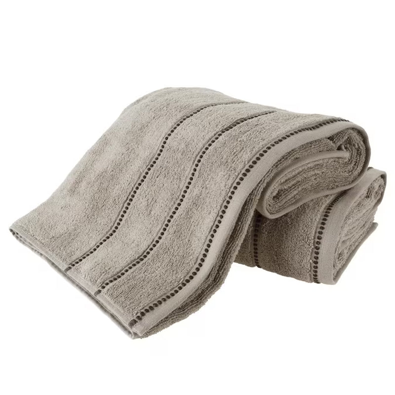 2-Piece Taupe/Black Cotton Quick Dry Bath Towel Set (Bath Towels)
