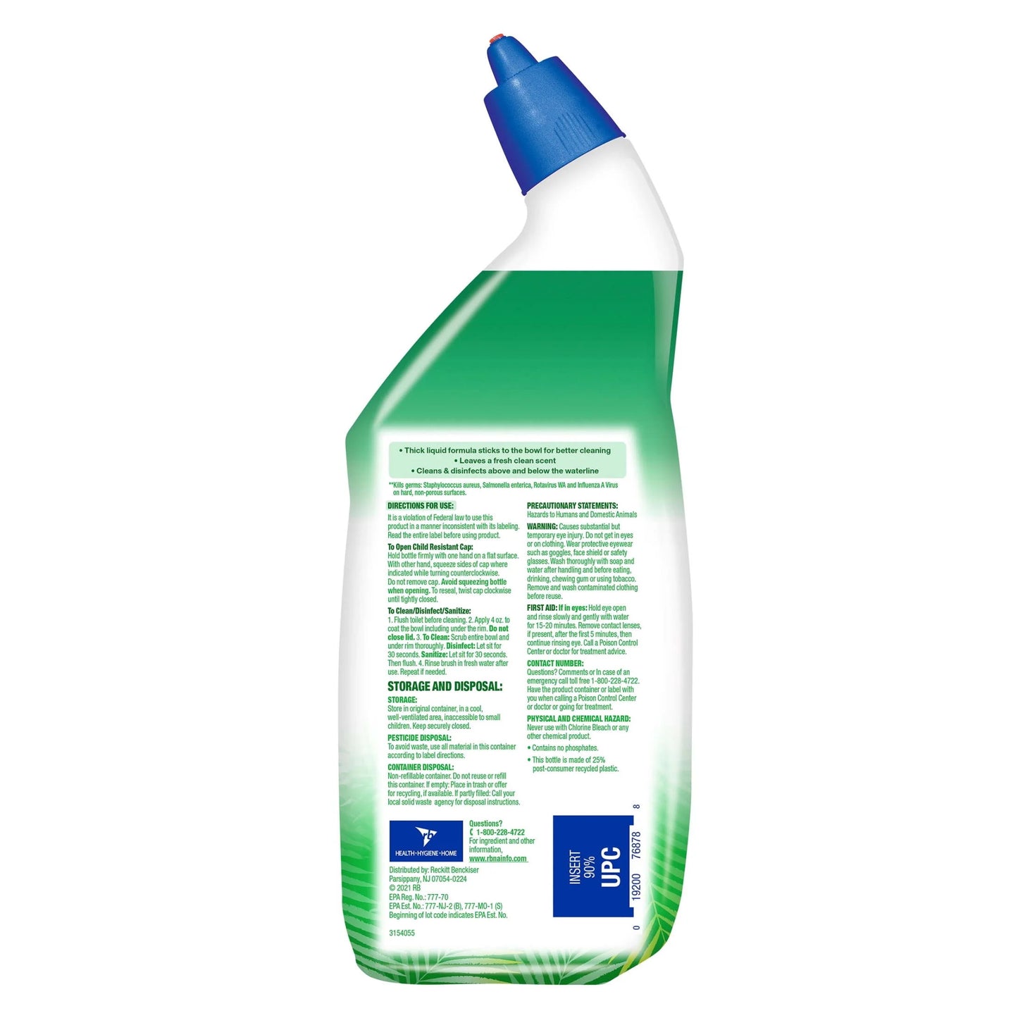 ® Toilet Bowl Cleaner Gel, for Cleaning and Disinfecting, Stain Removal, Forest Rain Scent, 24Oz (Pack of 2)