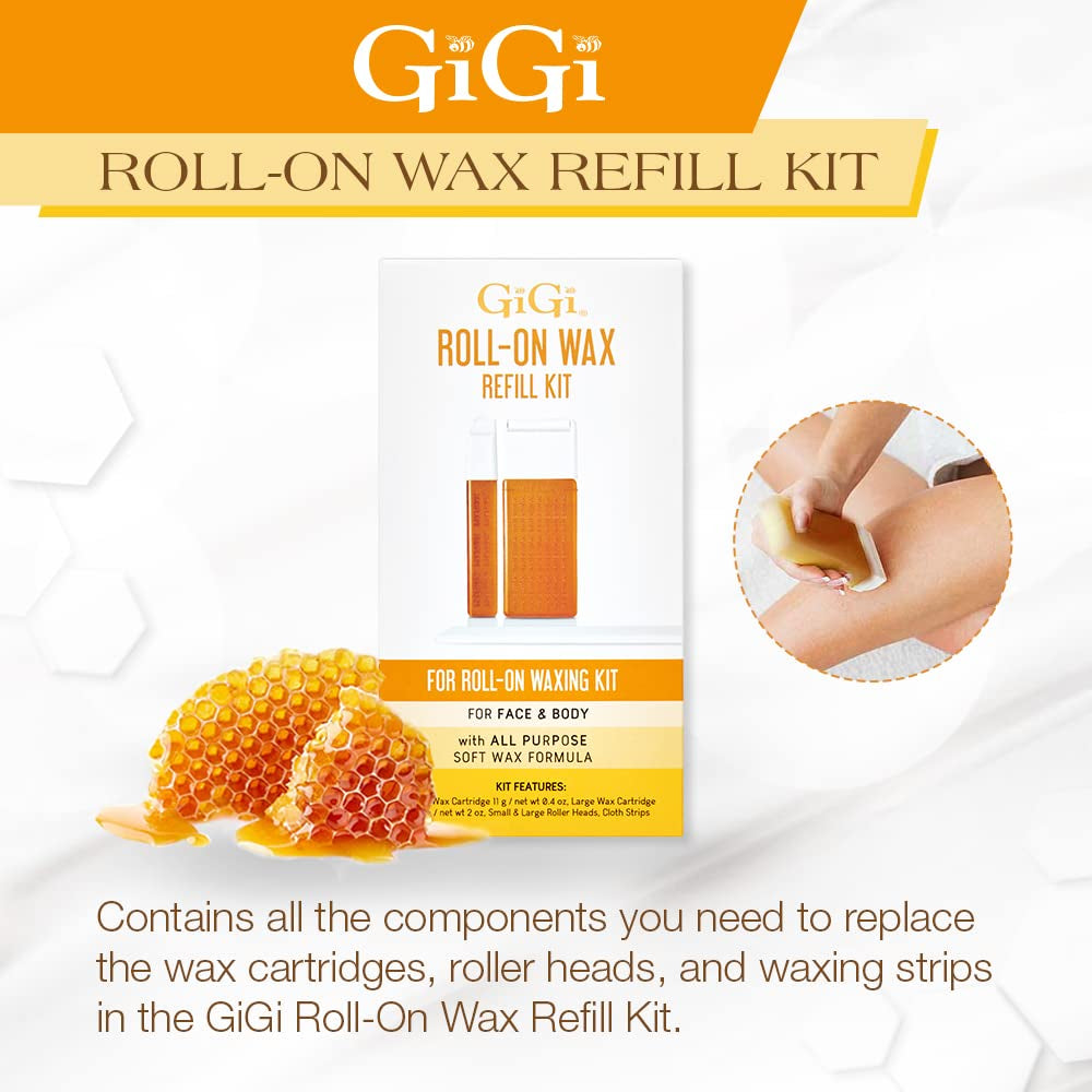 Roll on Wax Kit Refills – All-Purpose Soft Wax Roller Kit for Face & Body Hair Removal, 0.8 Oz, 3 Pack