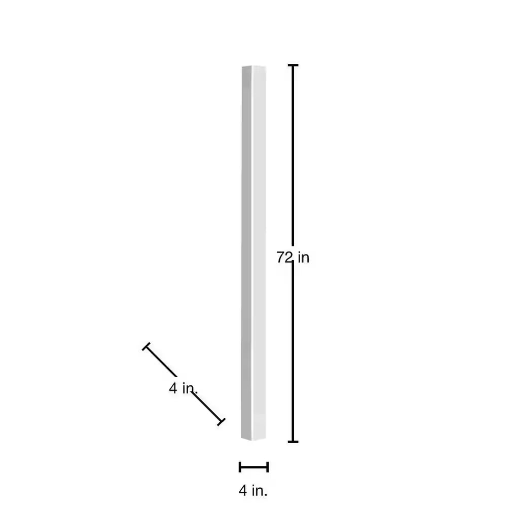 4 In. X 4 In. X 6 Ft. White Vinyl Square Fence Post