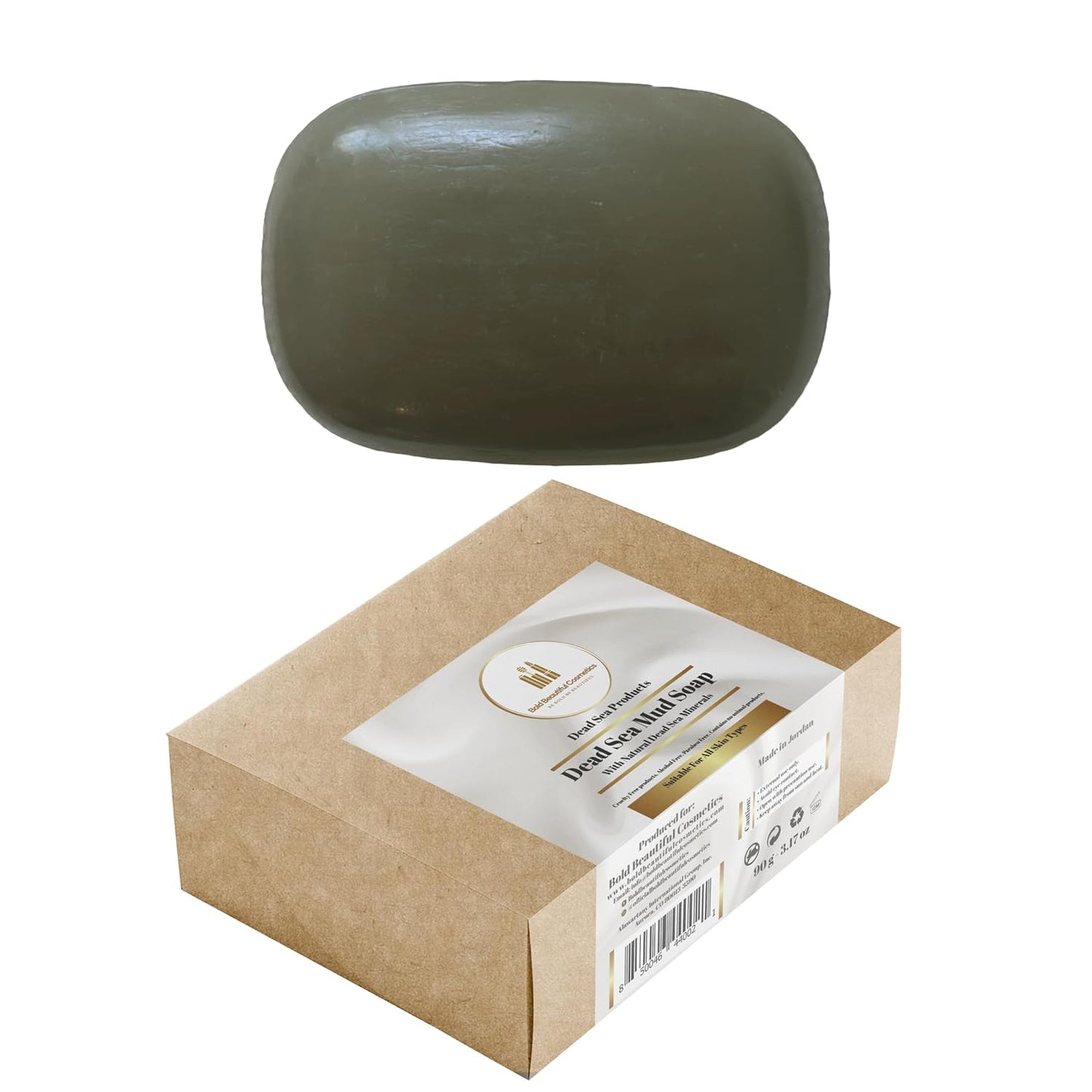 Dead Sea Mud Soap Bar Face and Body Cleanser | Deep Pore Cleansing Natural Bar Soap for Women and Men 3.17 Oz