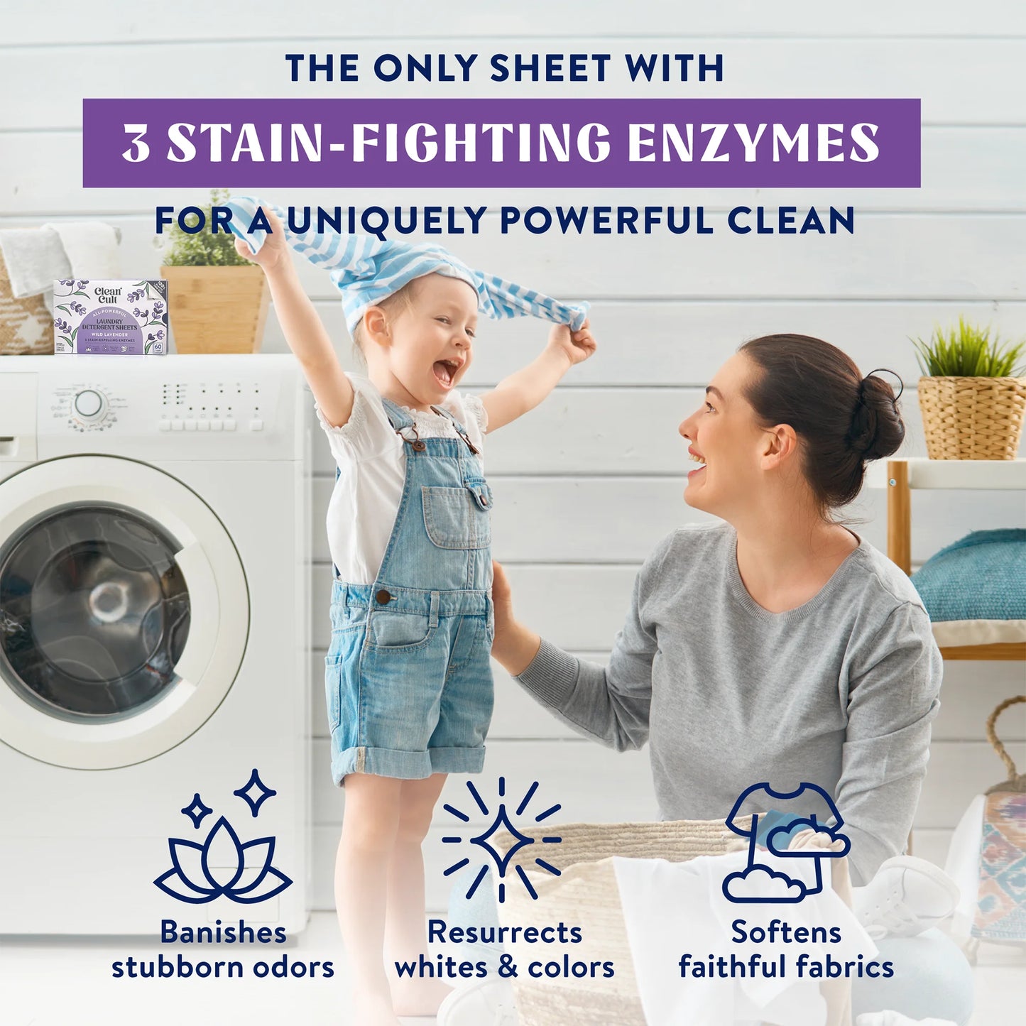 Laundry Detergent Sheets, Wild Lavender Scent, 60 Count