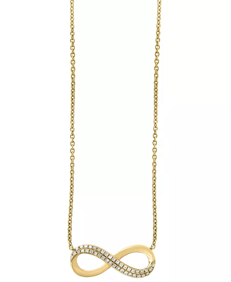EFFY® Diamond Infinity Pendant Necklace (1/8 Ct. T.W.) in 14K Yellow Gold