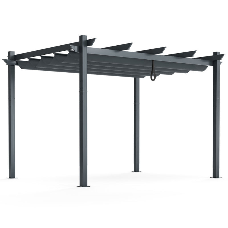 10 X 12 Feet Outdoor Aluminum Retractable Pergola Canopy Shelter Grape Trellis