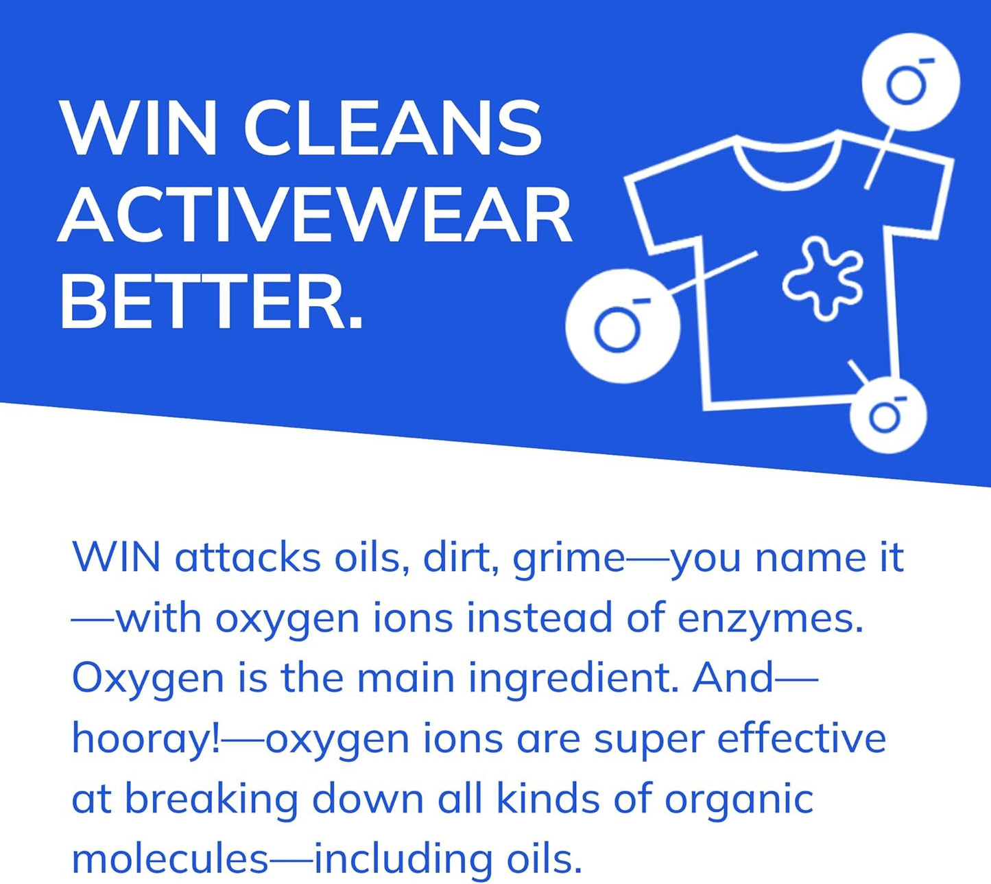 WIN Activewear Detergent - Active Fresh - 32Oz Bottle - Sports Detergent for Sweaty Workout Clothes and Team Uniforms