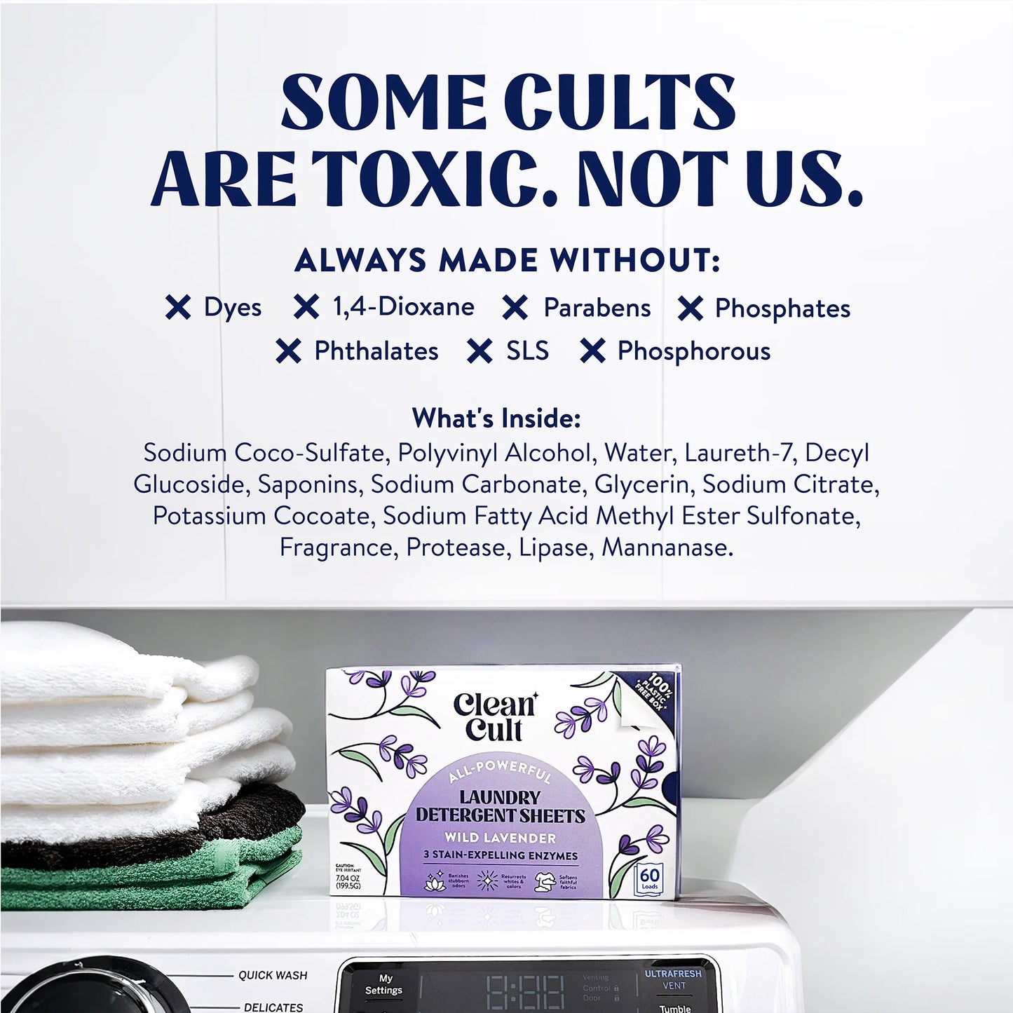 Laundry Detergent Sheets, Wild Lavender Scent, 60 Count