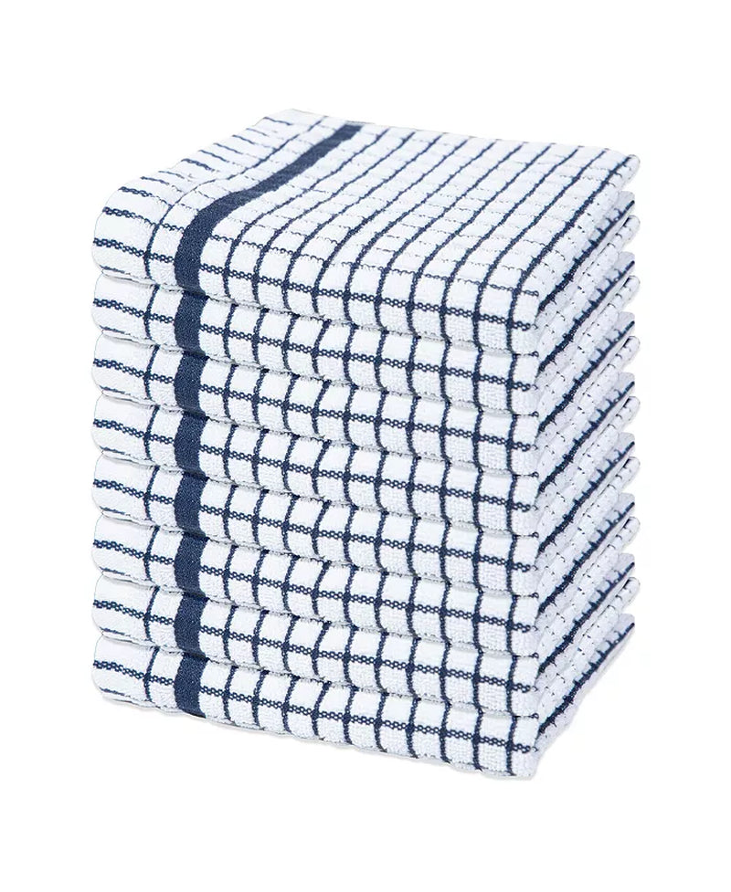 Classic Checkered Dishcloths (Pack of 8), 100% Cotton. Color Options, 13X13 In.