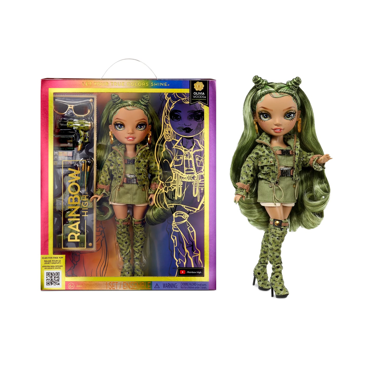 Olivia, Camo Green Fashion Doll, 11 Inches