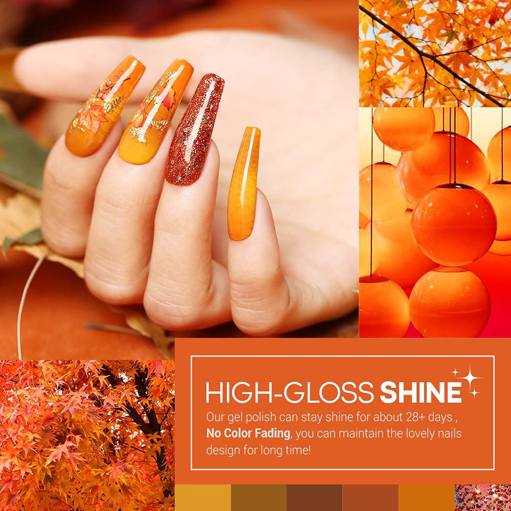 20 Colors Gel Nail Polish Kit, Fall Winter Gel Polish Set Soak off Nail Polish K