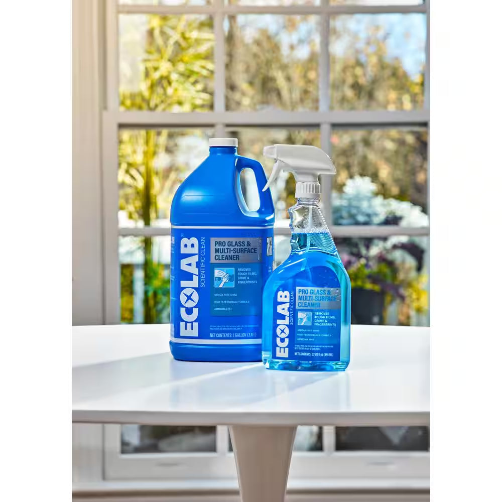 1 Gal. Ammonia-Free Pro Glass Cleaner and Multi-Surface Cleaner Spray Bottle for Windows and Mirrors (2-Pack)