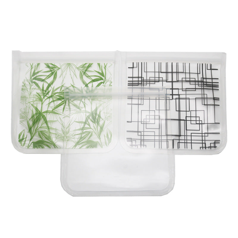 EVA food storage bag stereo PEVA double rail storage bag refrigerator fruit and vegetable ziplocks