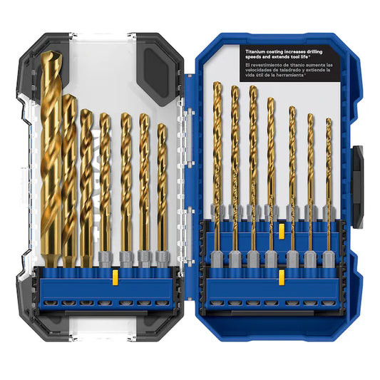 21 -Piece Assorted X Titanium Coated HSS Jobber Length Twist Drill Bit Set