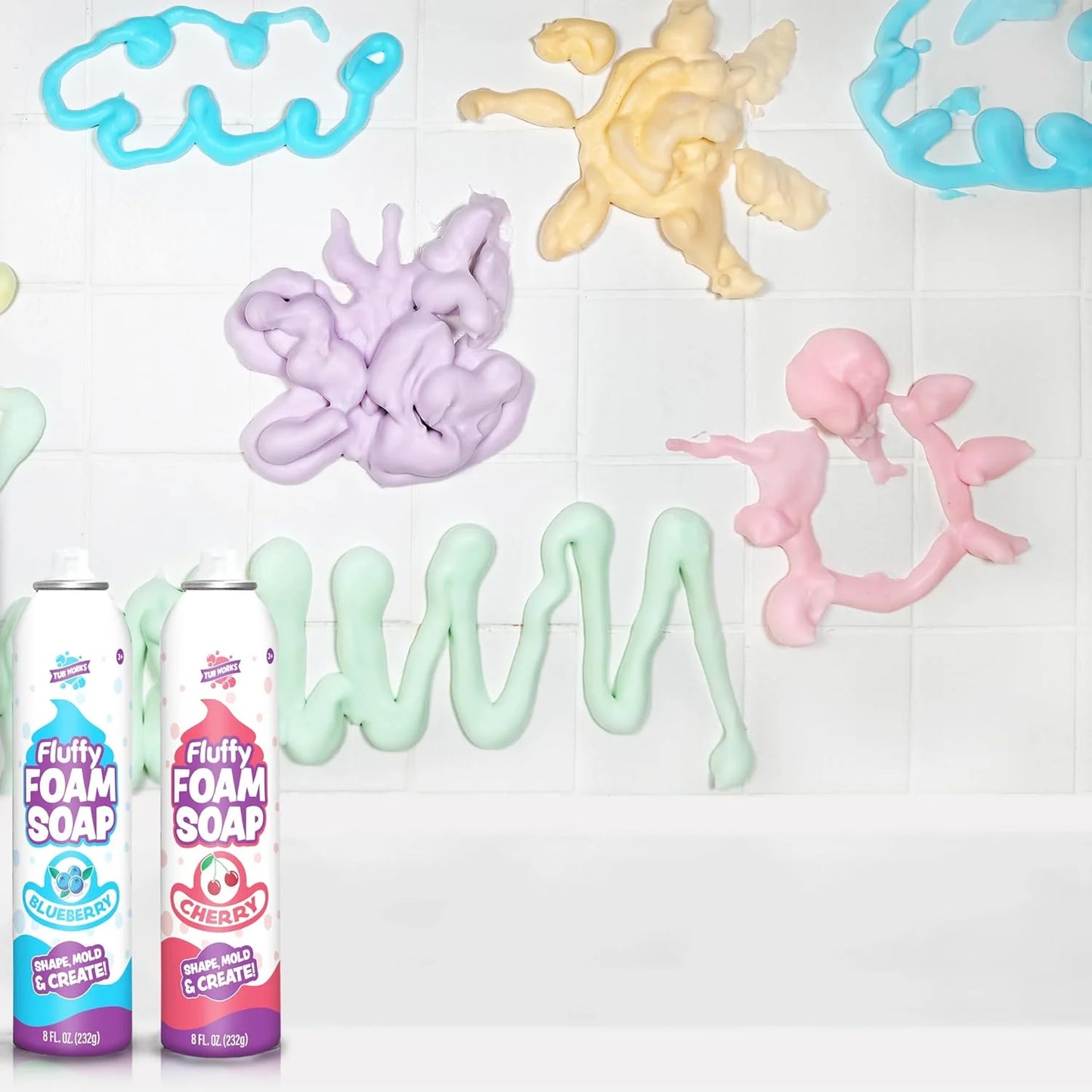 Fluffy Foam Soap Variety 6 Pack, Gentle, Cleansing Kids Bath Soap, Fruity, Fun B