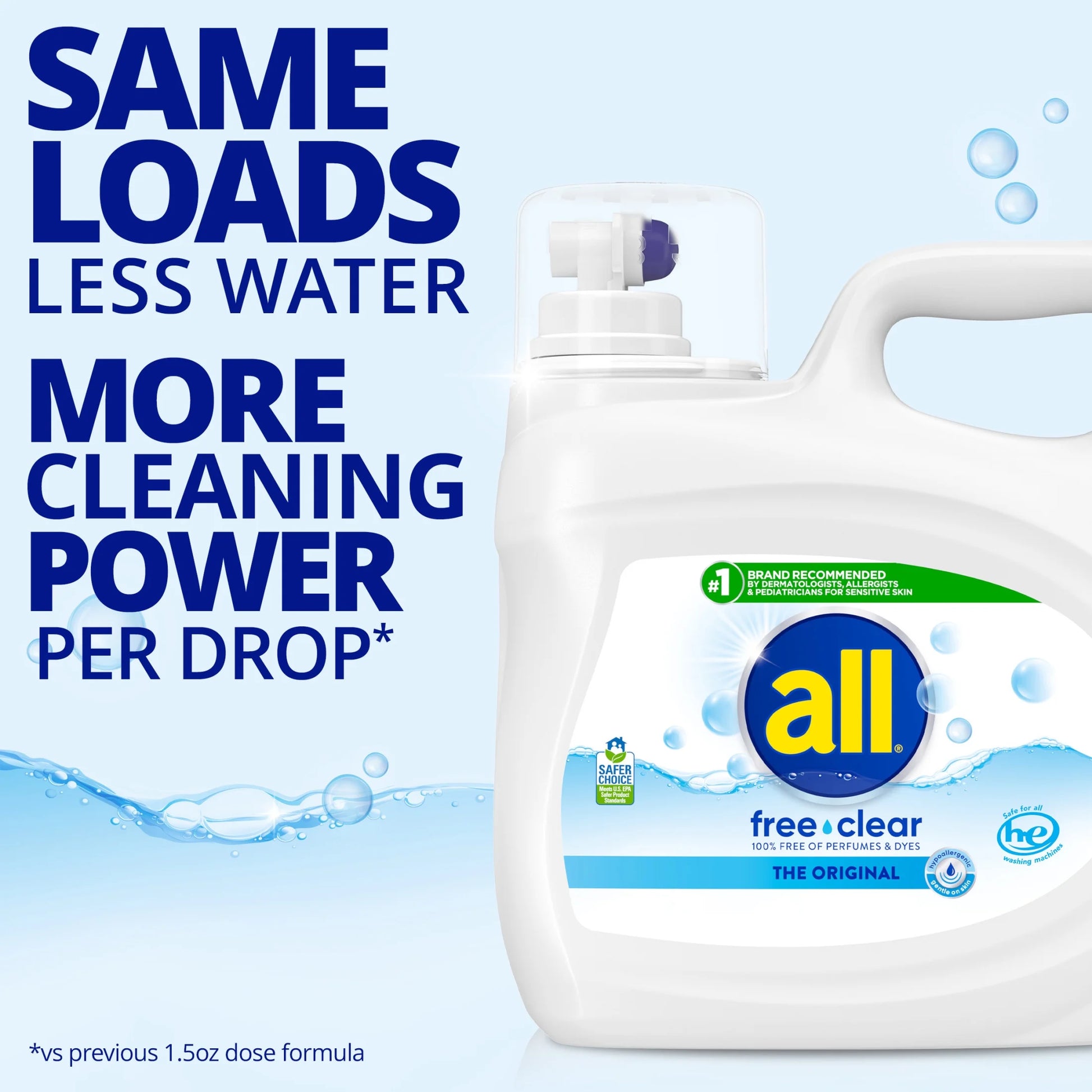 Free Clear Liquid Laundry Detergent, 118 Oz, 94 Loads
