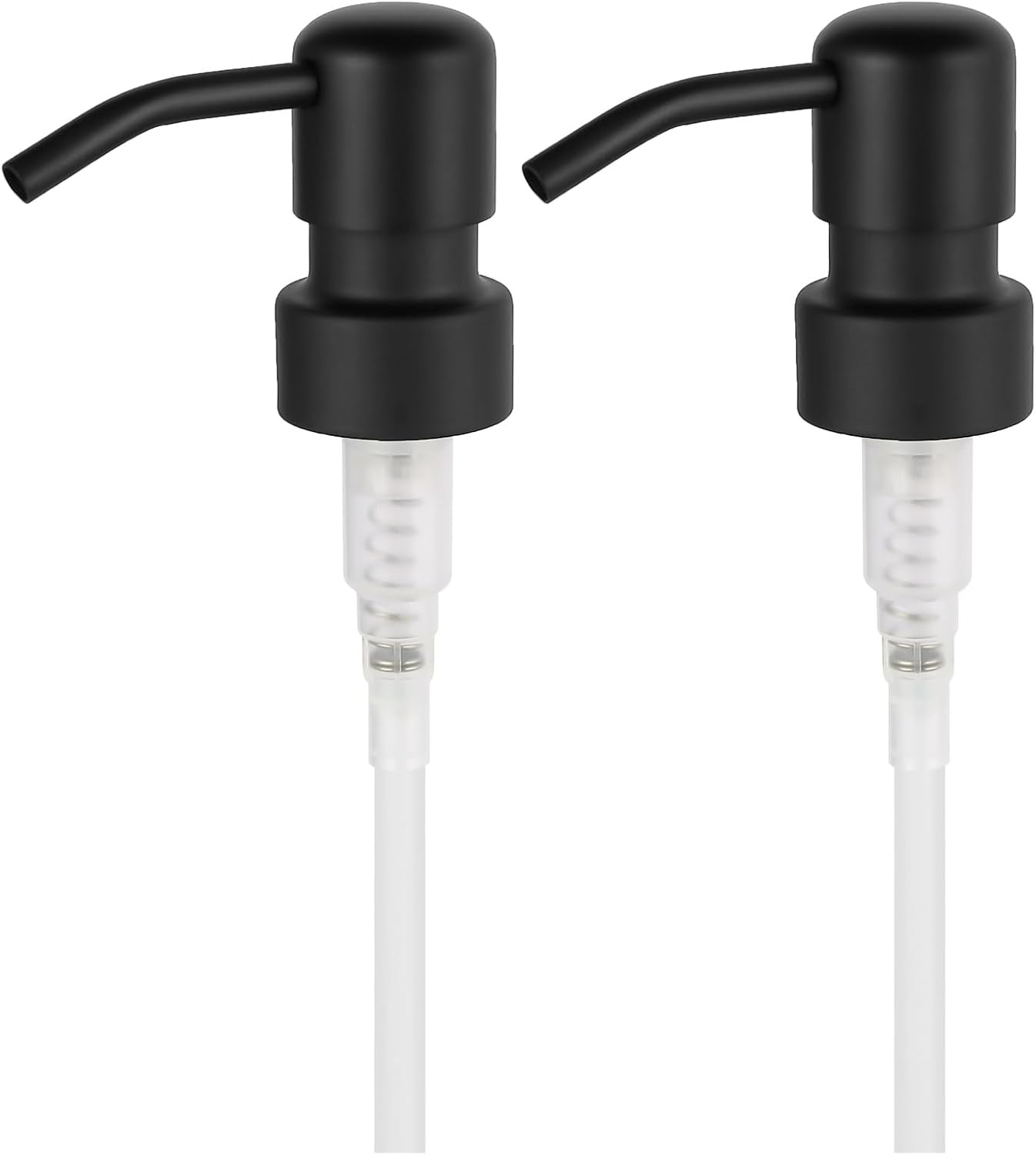 2-Pack Stainless Steel Soap and Lotion Dispenser Pumps, Replacement Pump Heads for Lotion Bottles, 28Mm(1.10Inch) Wide Mouth, Rust Proof & Leak Proof for Kitchen Bathroom Upcycling Elegant Black