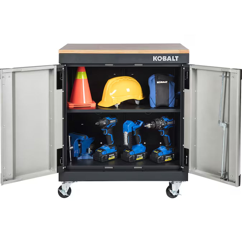 28-In W X 32.8-In H X 18.5-In D Freestanding Steel Garage Cabinet in Silver