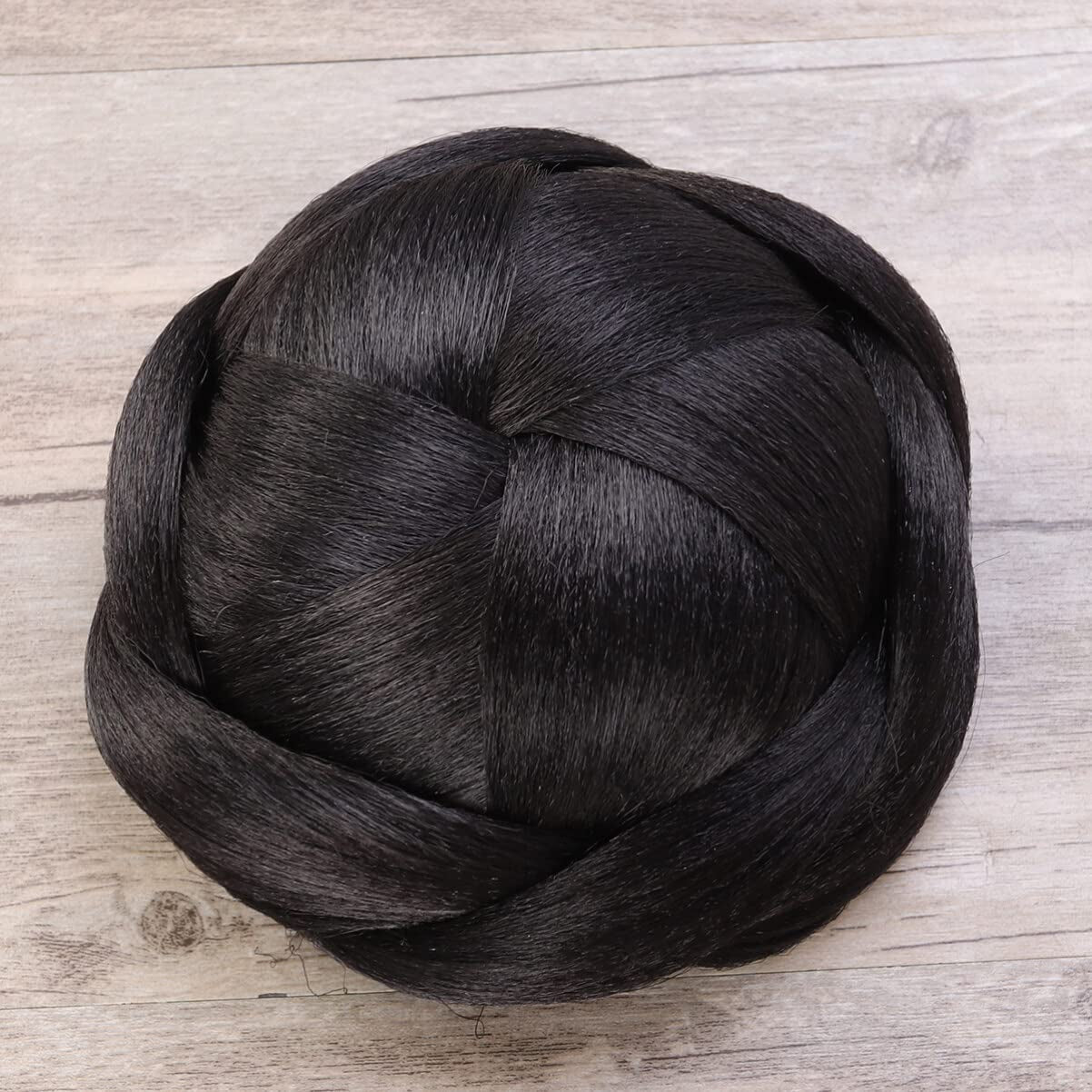 Updo Bun Wig 1B# Donut Hair Womens Hat Human Hair Braided Ladies Wigs Ponytail Extension Short Braids Wig Extend to Weave Miss