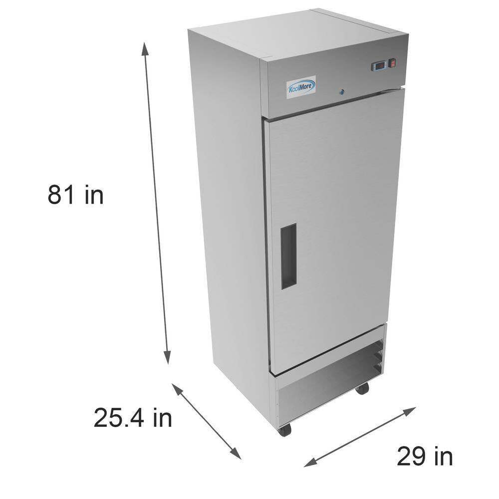 29 In. 19 Cu. Ft. Commercial Single Door Reach in Refrigerator in Stainless Steel