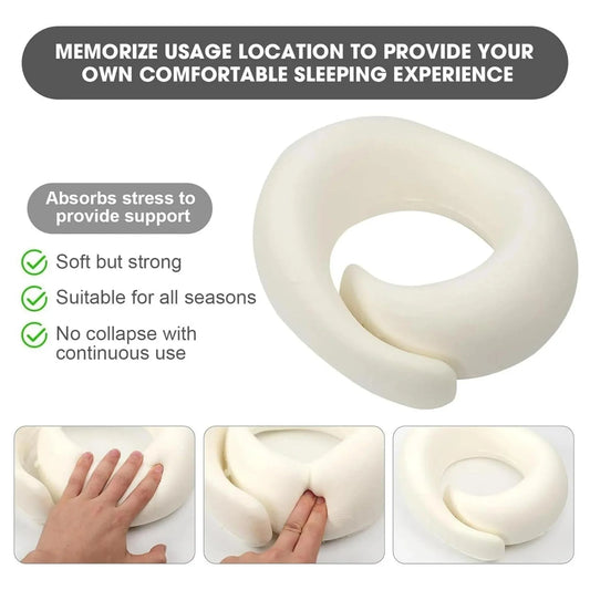 Travel Pillows for Airplanes, Travel Neck Pillow Travel Pillow, 360° Support Memory Foam Travel Pillow with 3D Contoured Eye Mask, Earplugs and Storage Bag for Airplanes Offices, Cars, Pink