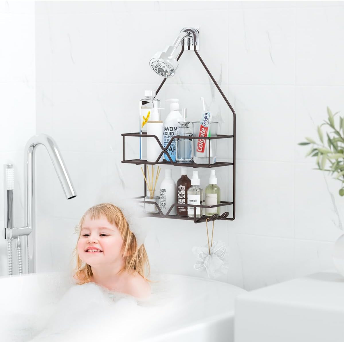 Treelen Shower Caddy over Shower Head Hanging Bathroom Caddy for Shower Organize