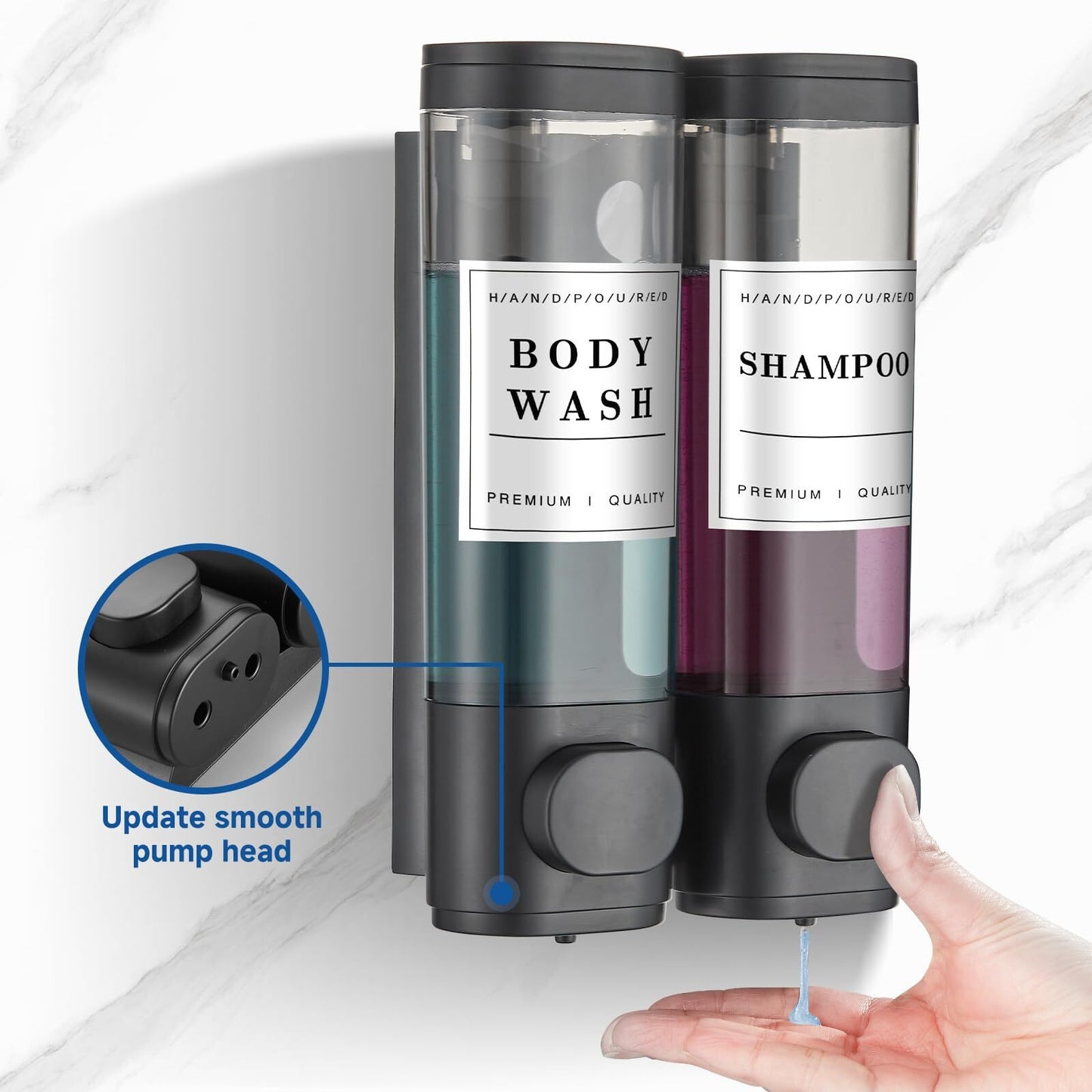 Shampoo and Conditioner Dispenser Bathroom Shower Soap Dispenser Wall Mounted Sh