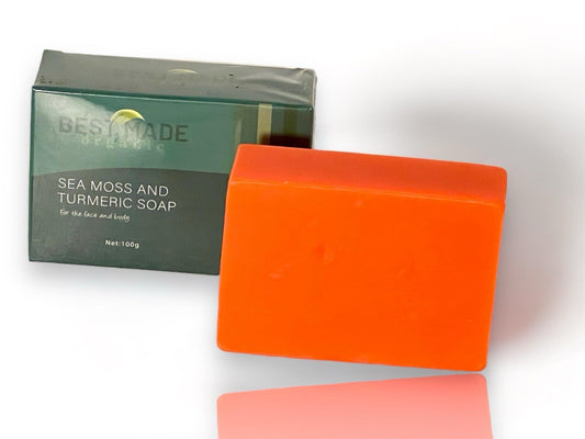 Organic Sea Moss & Turmeric Soap Bar 4.5Oz Vegan, Non-Gmo, Glow”