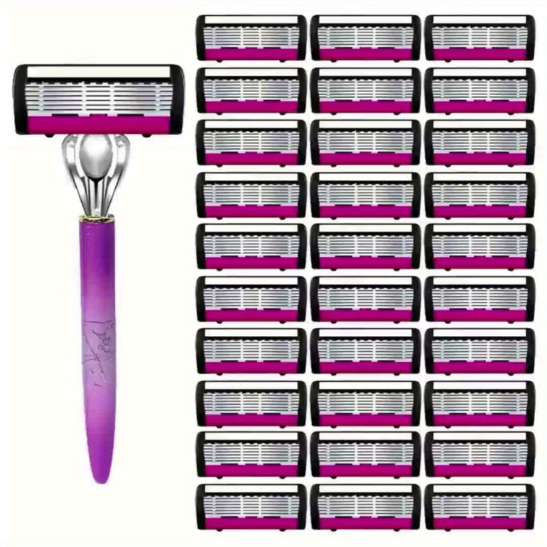 Women's 6-Layer Stainless Steel Blade Razor For Smooth, Close Shave (Compare to Venus)