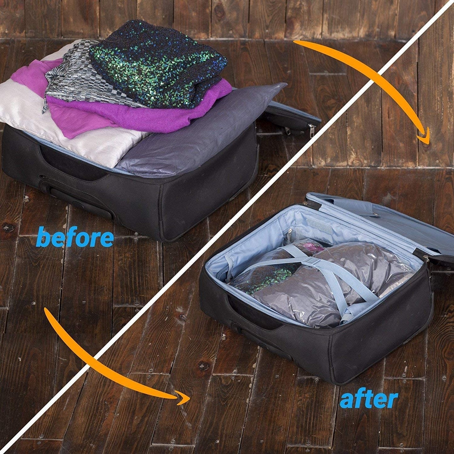 12 Compression Bags for Travel - Space Saver Bags - Bags for Packing Suitcases -