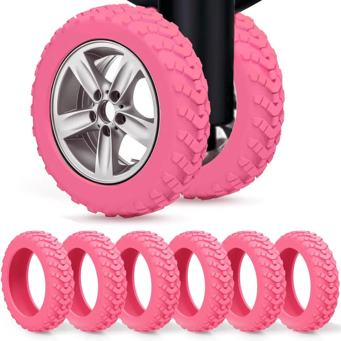 1/24Pcs Thicken Texture Silicone Wheels Protector for Luggage Reduce Noise Travel Luggage Wheels Cover Luggage Accessories