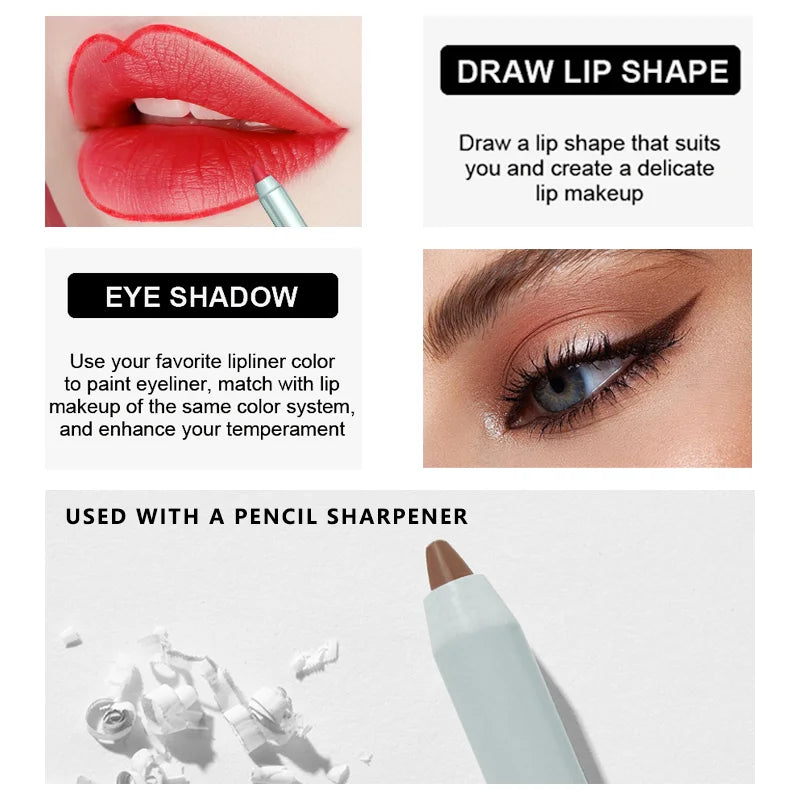 12pc Matte Lip Liners Set, 12 Assorted Colors, Gift Set, Long-Lasting