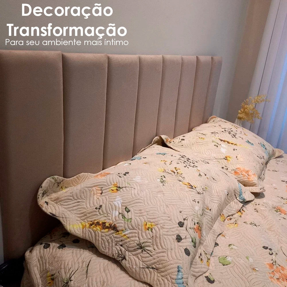 Single Double Bed Headboard Decorative Upholstered Adhesive Bed 1 Piece 45x20cm