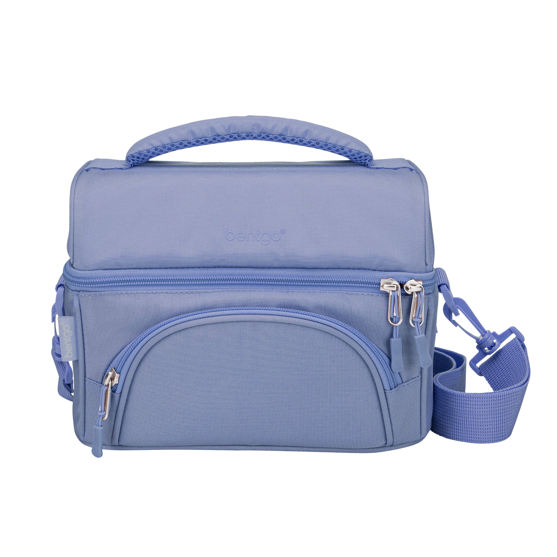 Deluxe Lunch Bag - Durable and Insulated Lunch Tote with Zippered Outer Pocket, Internal Mesh Pocket, Padded & Adjustable Straps, & 2-Way Zippers - Fits Most  Lunch Boxes (Slate)
