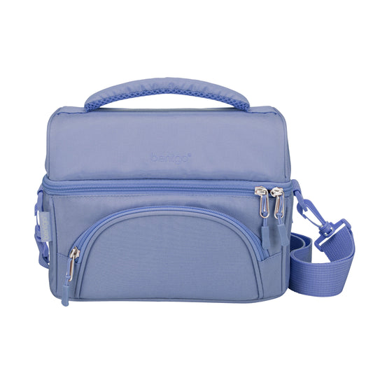 Deluxe Lunch Bag - Durable and Insulated Lunch Tote with Zippered Outer Pocket, Internal Mesh Pocket, Padded & Adjustable Straps, & 2-Way Zippers - Fits Most  Lunch Boxes (Slate)